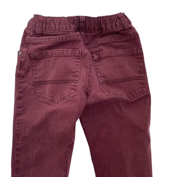 Boys Maroon Skinny Denim Jeans Adjustable Waist Elastics Size 10 R u Arizona Jea - Picture 6 of 10